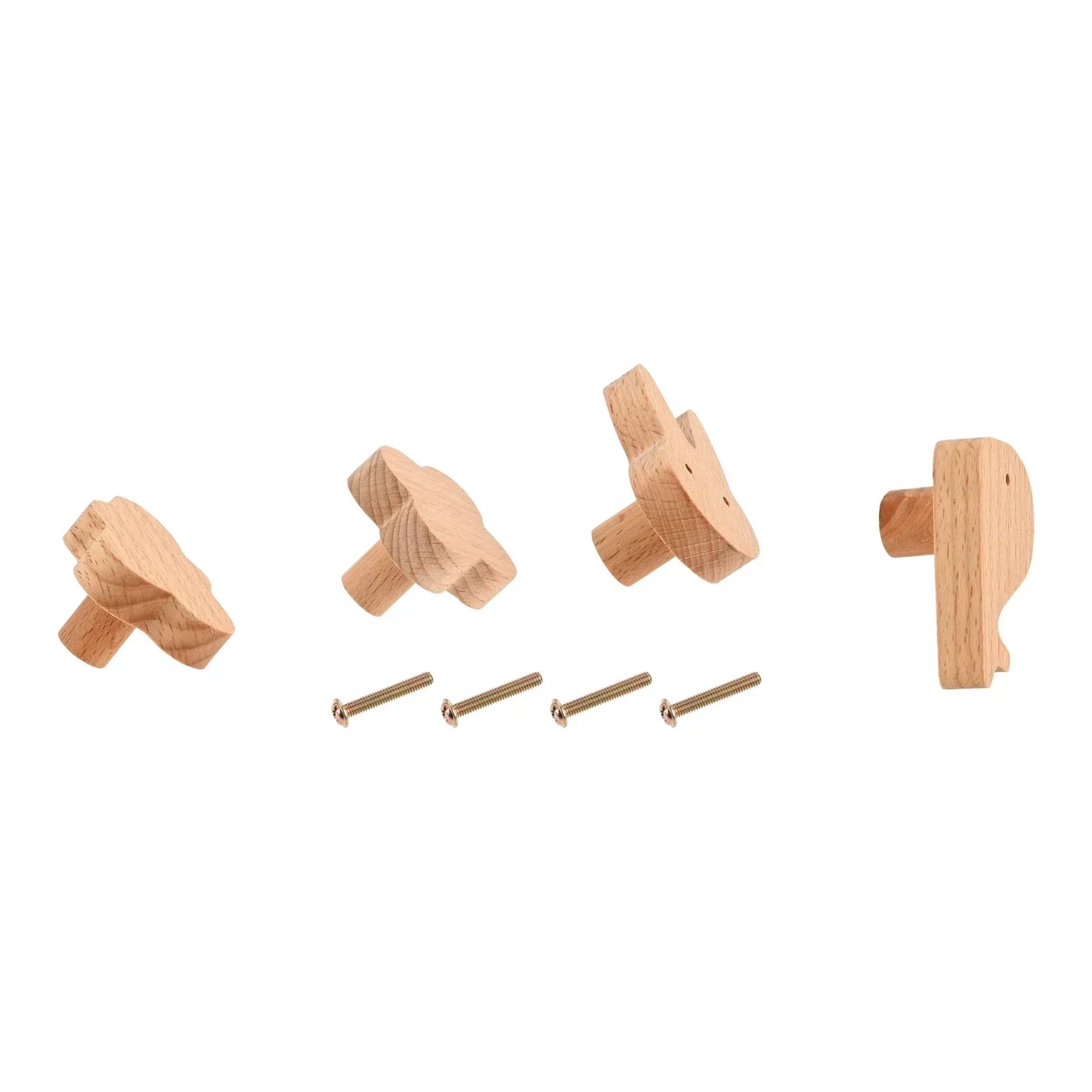 Cute Animal Wooden Cabinet Knobs & Drawer Handles w/ Screw