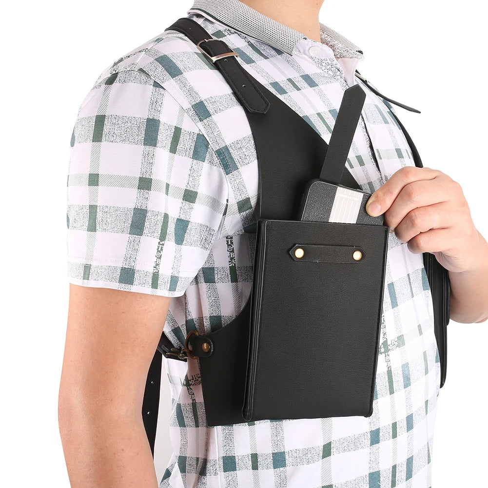 Retro Anti-Theft Leather Double Shoulder Armpit Bag Outdoor Fashion Adjustable Wallet Phone Case For Men Shoulder Holster Bags Peaceful Pleasures Health and Wellness