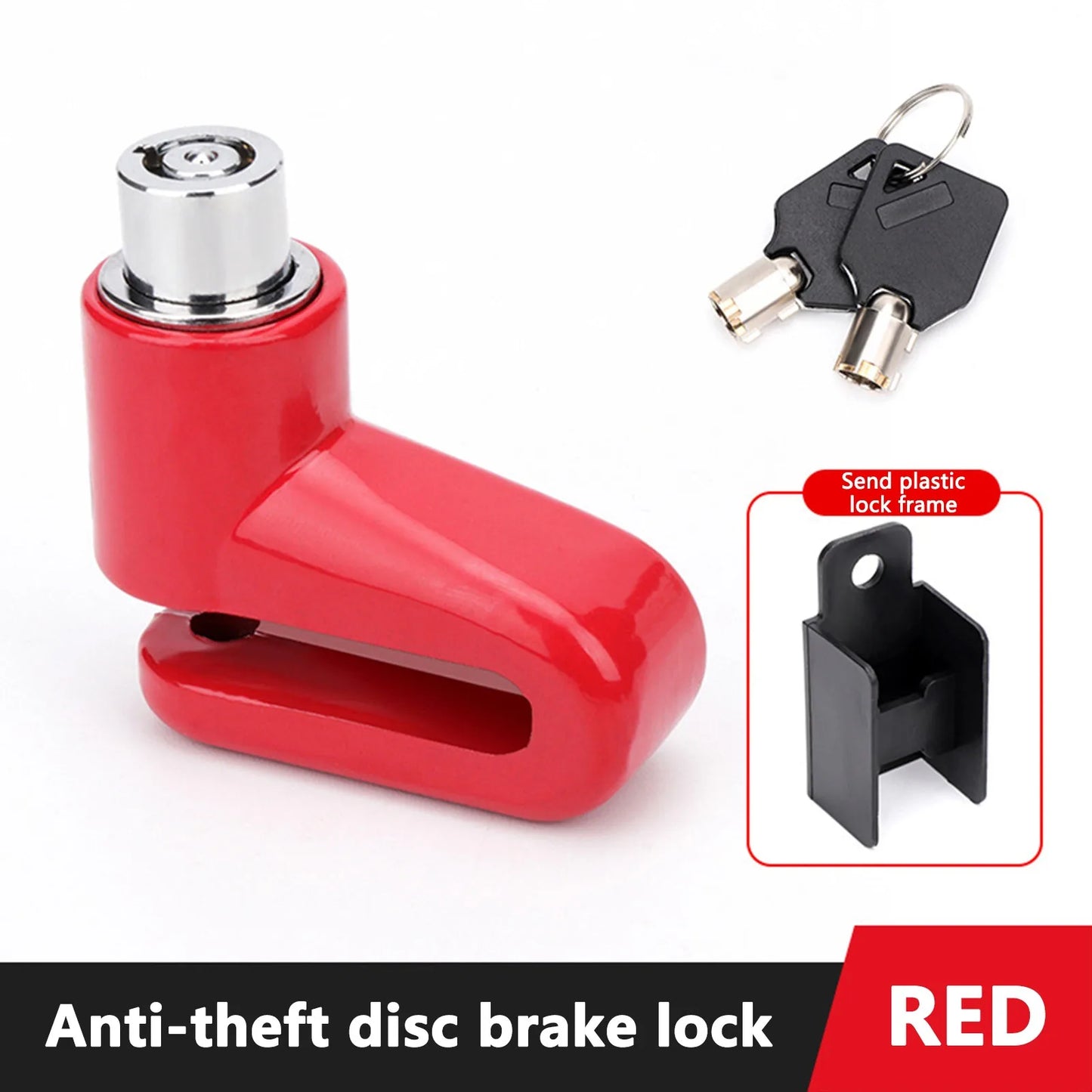 Disc Brake Lock – Anti-Theft for Motorcycle, Scooter & Bike Disc Brake Lock Peaceful Pleasures Health and Wellness Red