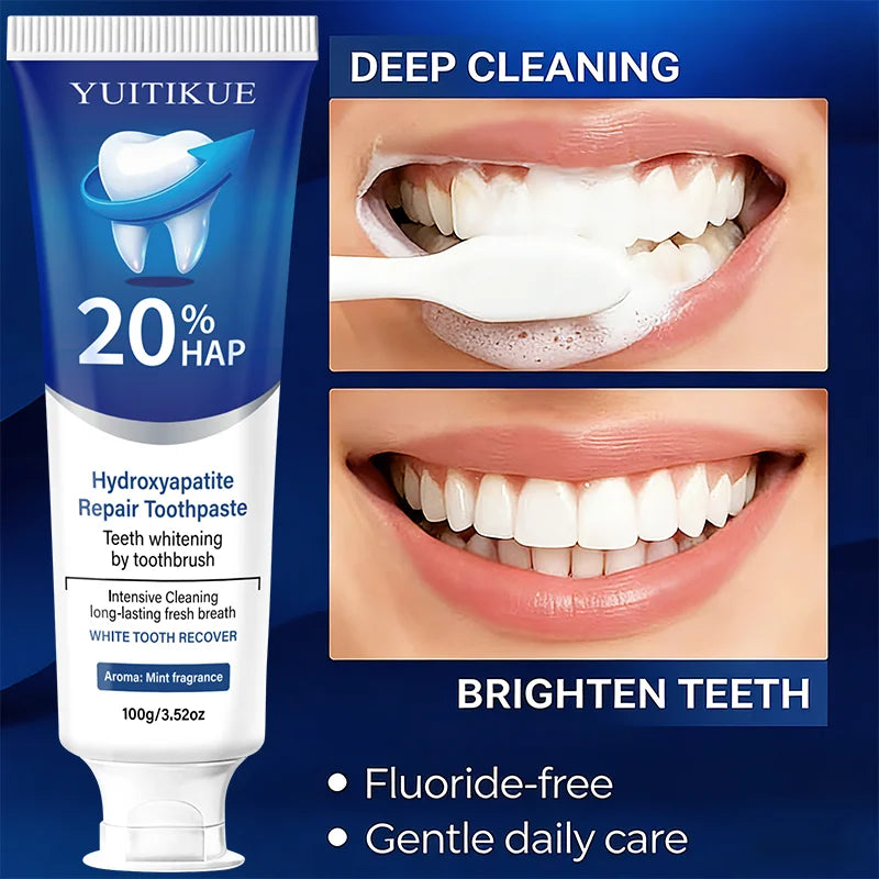 20% Hydroxyapatite protects gum health, removes dental plaque and stains, freshens breath, deeply cleans, and brightens teeth Peaceful Pleasures Health and Wellness