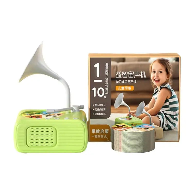 Interactive Phonograph Music Toy with 96 Learning Cards for Kids