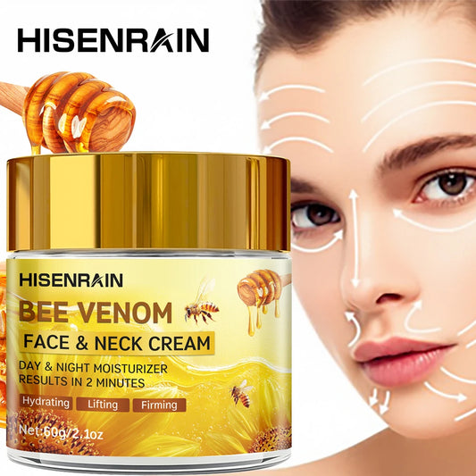 HISENRAIN Snail & Bee Venom Cream - Anti-Aging Face & Neck Cream with Collagen & Niacinamide, Whitening, -Firming.glass bottle- Peaceful Pleasures Health and Wellness
