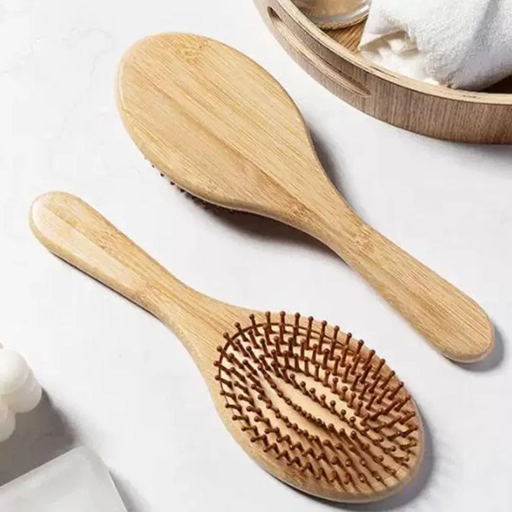 Natural Bamboo & Wood Hair Brush Set – Paddle Detangling Brush, Wide-Tooth & Tail Comb for All Hair Types Peaceful Pleasures Health and Wellness