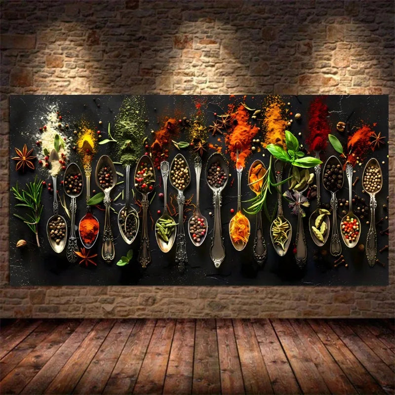 Kitchen Spices & Grains Canvas Wall Art | Modern Home Decor Canvas Wall Art Peaceful Pleasures Health and Wellness