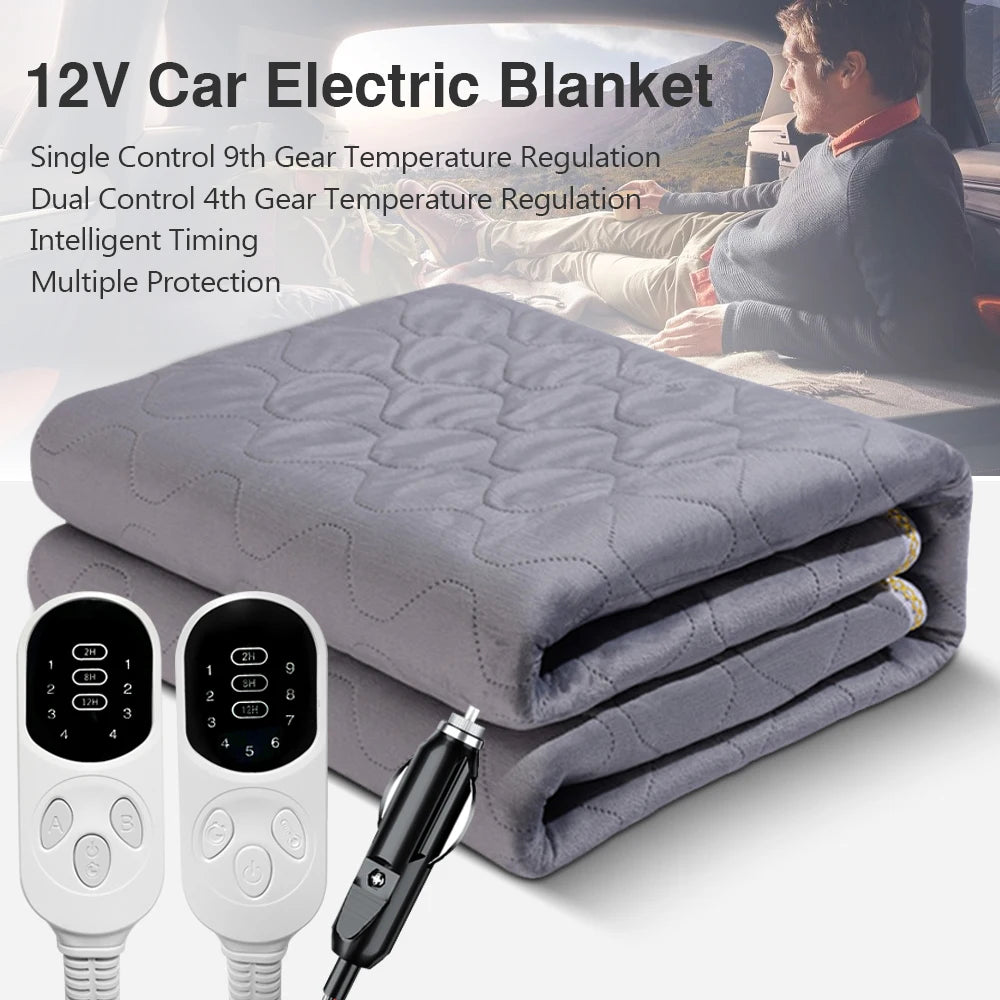 12V Cars Electric Blanket Heating Level Heated Travel Blanket for Car Outdoor Traveling Camping Pad 70x180cm/120x150cm/50x150cm Peaceful Pleasures Health and Wellness