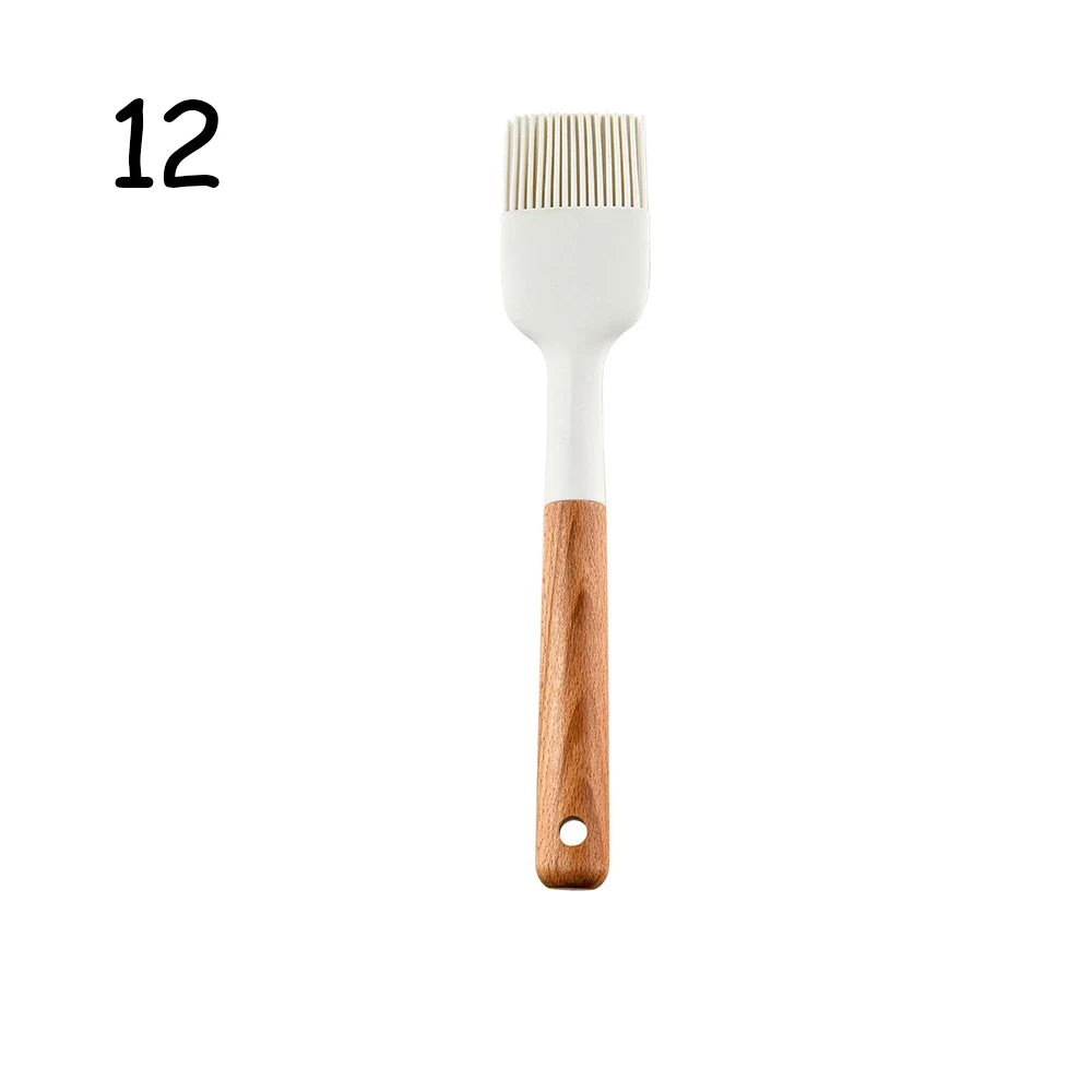 Silicone Non-Stick Cooking Utensil Set – Stainless Steel Handle Spatula, Egg Beater & Shovel Kitchen Tool Set