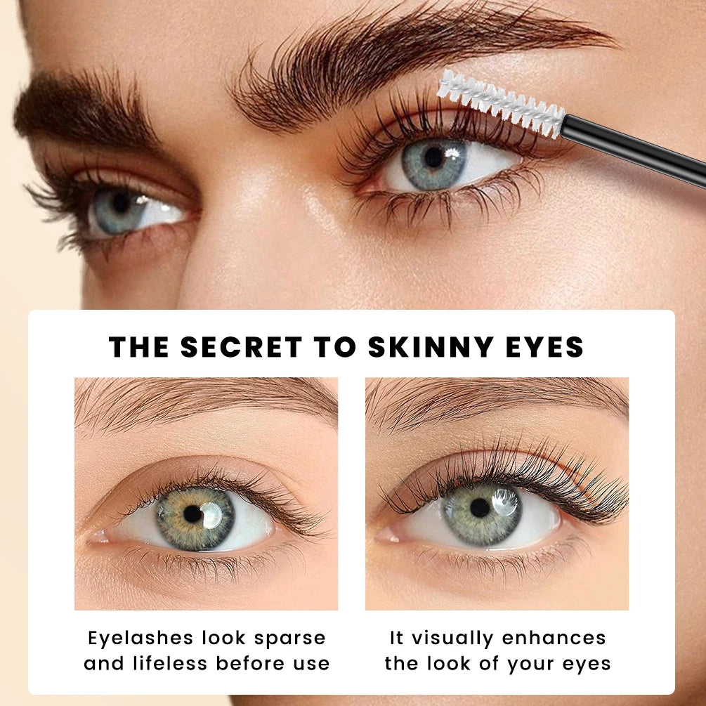 QIBEST 4PCS Eyes Makeup Sets Liquid Eyeliner Pen 4D Black Mascara Eyelash Serum Lengthening Thick Enhancer Eyes Cosmetics Kits Peaceful Pleasures Health and Wellness