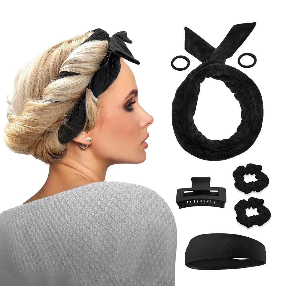 9pcs Heatless Curls, No Heat Curlers Overnight Heatless Curlers Headband for Women Lazy No Heat Curler Hair Strap Coiler Hairdre Peaceful Pleasures Health and Wellness
