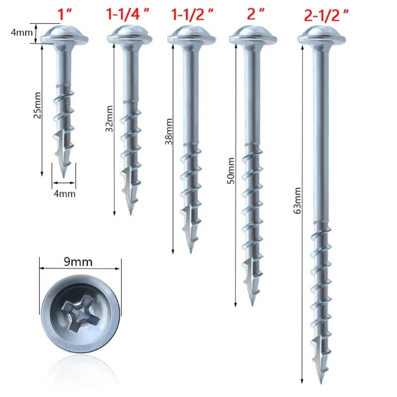 coarse teeth Carpentry Bevel Hole Screws ST4-25 32 38 50 63mm Cross Screw Slotting Half-teeth Self-tapping Screws Wooden Boards Peaceful Pleasures Health and Wellness