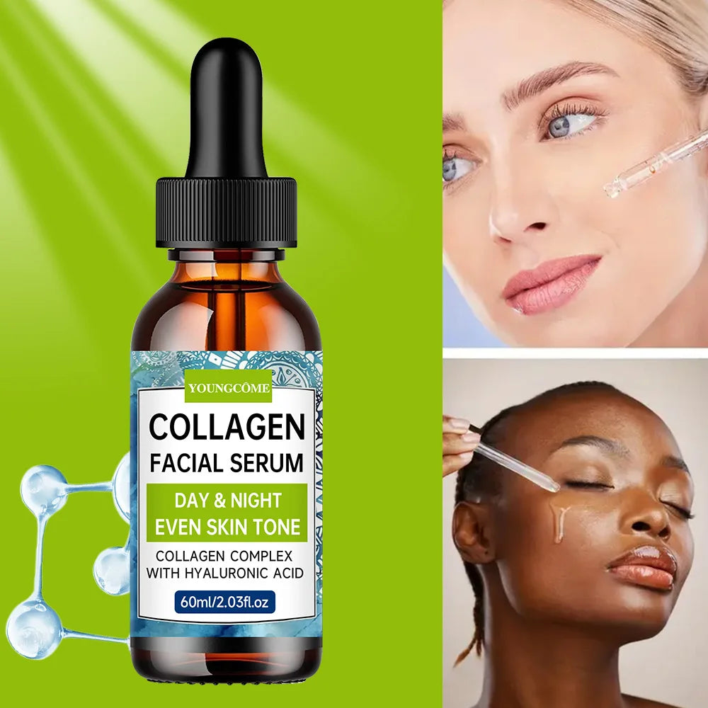 Collagen Face Serum with Hyaluronic Acid | Day & Night Hydrating Moisturizer for Even Skin Tone | Facial Care Essence Peaceful Pleasures Health and Wellness