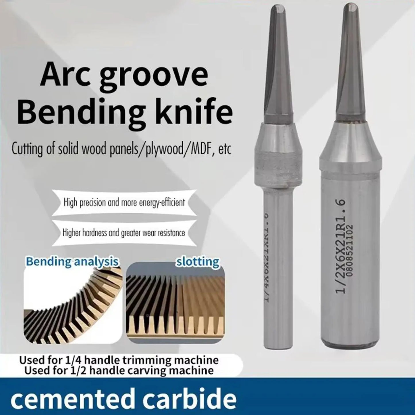 V Groove Router Bits 1/2 & 1/4 Inch HSS Woodworking End Mills