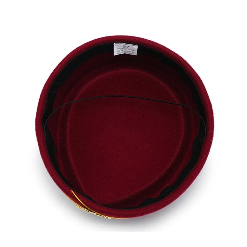Flight Attendant Hat Woolen Beret Women British Performance Hotel Reception Korean Version Fashion Elegant Top Hats Band Hat Peaceful Pleasures Health and Wellness