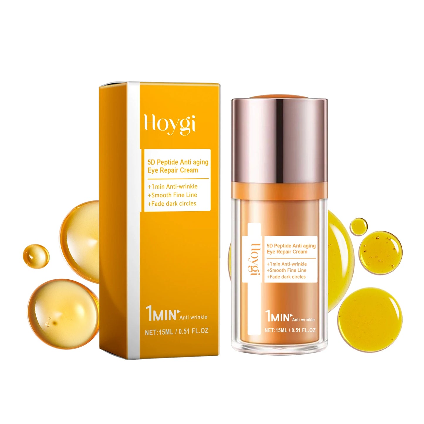 5D Peptide Anti Wrinkle Eye Care Cream Remove Dark Circles Under the Eyes Anti Eye Bag Reduce Fine Line Firming Lifting Eye Peaceful Pleasures Health and Wellness 15ml boxed