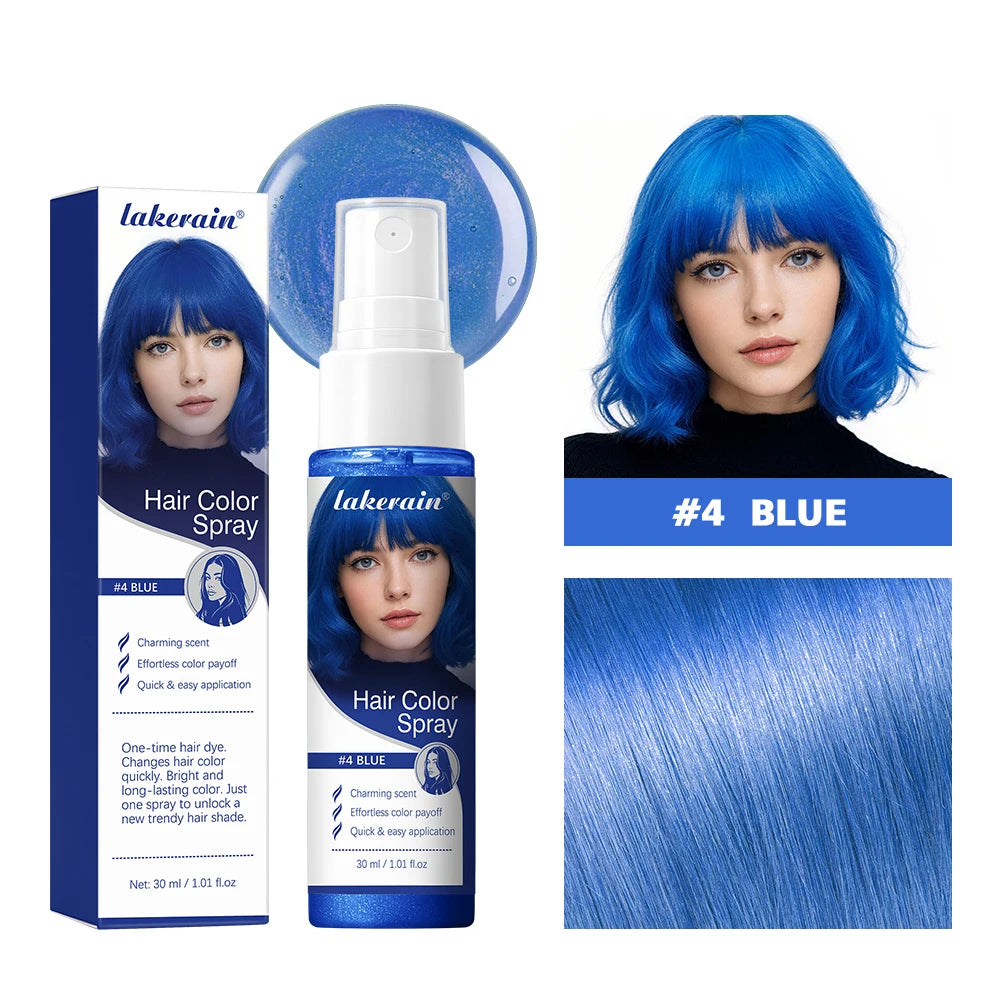 Hair Color Spray Instant Hair Dye One-Time Temporary Washable DIY Hair Chalk Multi Color Party Cosplay Makeup Styling Peaceful Pleasures Health and Wellness 4blue