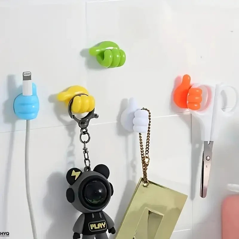 Thumb-shaped Cable Organizer Storage Clips No-drill Adhesive Hooks
