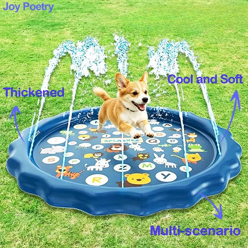 Dog & Cat Water Play Splash Pad – Dolphin Spray Mat Toy