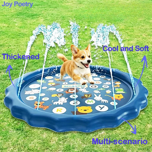 Dog & Cat Water Play Splash Pad – Dolphin Spray Mat Toy Pet Splash Pad Peaceful Pleasures Health and Wellness