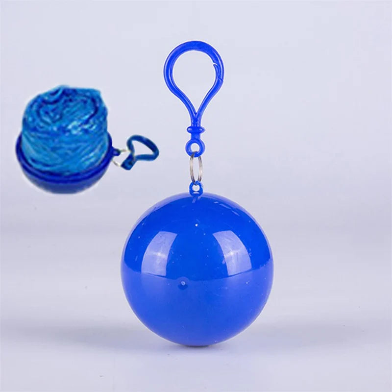 Portable Disposable Raincoat with Keychain Ball | Adult Poncho