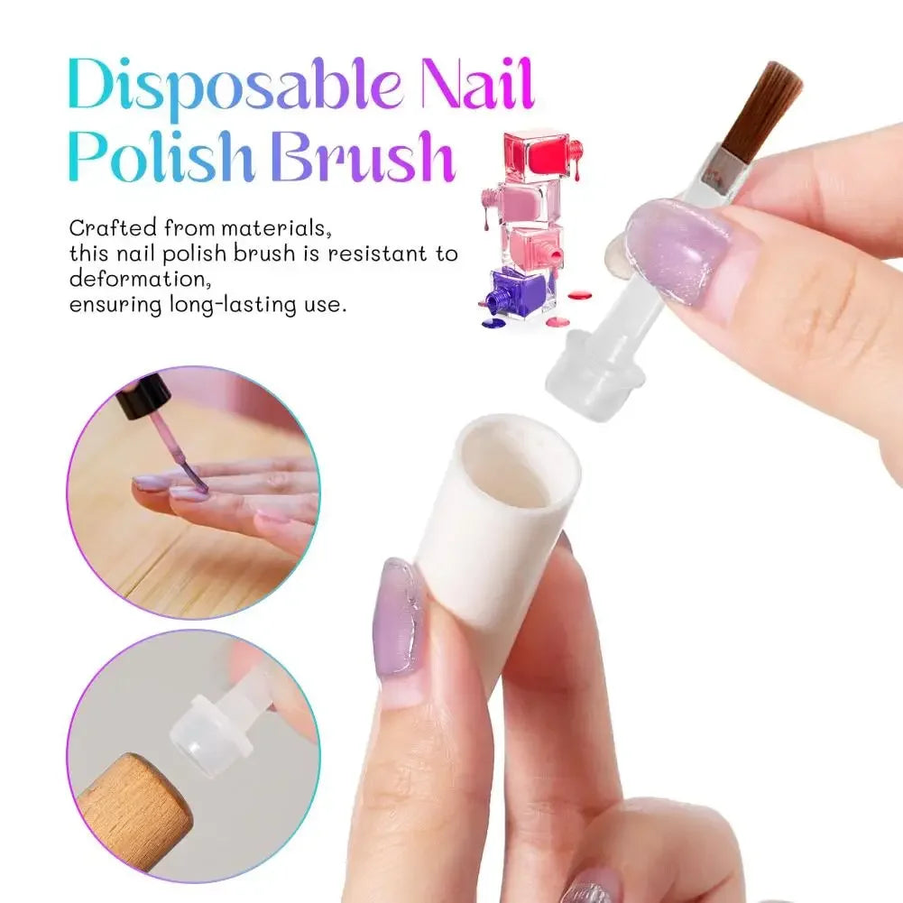 1/10Pcs Disposable Nail Polish Brush For Nail Polish Bottle Replacement Brush Soft Bristles Nail Brushes Nail Art Applicators Peaceful Pleasures Health and Wellness