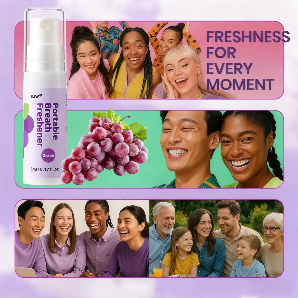 EJW Probiotic Oral Breath Spray – Mint, Peach & Grape Combo
