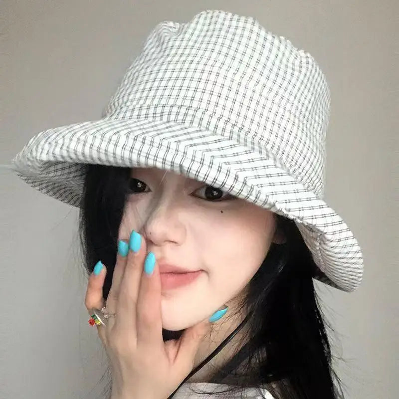 Women's Plaid Bucket Hat | UV Shield Breathable Summer Sun Cap