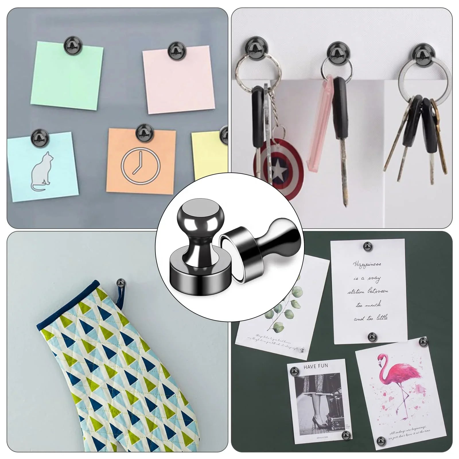 Fridge Magnet Key Holder Hooks Set of 1–10 | Home Organizer Magnetic Key Holder Peaceful Pleasures Health and Wellness