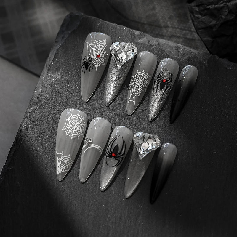 1 Sheet 3d Spider Self Adhesive Nail Art Stickers Spider Web Nail Art Decals For Manicure Decorations Peaceful Pleasures Health and Wellness