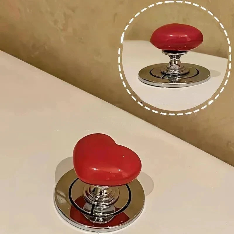 Heart-Shaped Toilet Flush Button | Cute Bathroom Décor