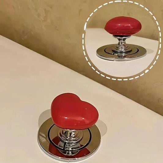Heart-Shaped Toilet Flush Button | Cute Bathroom Décor Toilet Flush Button Peaceful Pleasures Health and Wellness