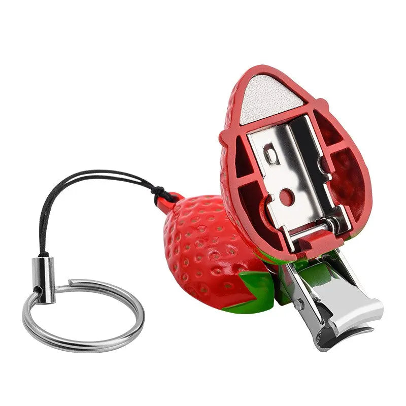 Strawberries Design Folding Nail Clippers High-End Portable Manicure Tools Key Fob Fruit Themed Nail Clippers f Personal Hygiene Peaceful Pleasures Health and Wellness