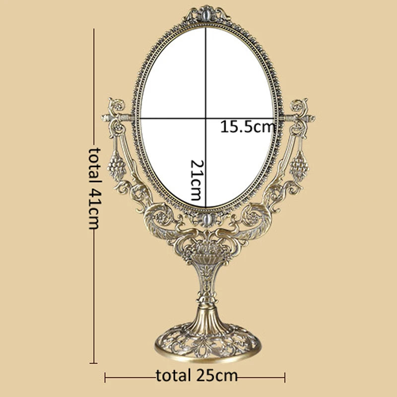 Vintage Double-Sided Swing Vanity Mirror | Grape Floral Design