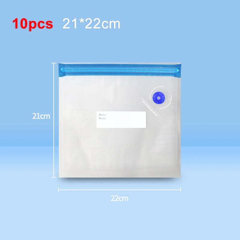 Electric Air Pump Handheld Automatic Air Pump Food Fresh-Keeping Rechargeable Vacuum Sealer with BPA-Free Vacuum Packaging Bag Peaceful Pleasures Health and Wellness 10Pcs 21x22cm