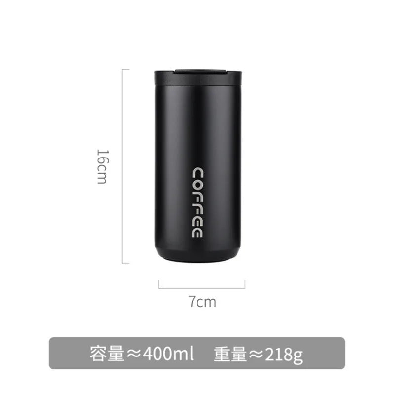 Car Mount Stainless Steel Insulated Coffee Cup | 400ml & 550ml Insulated Travel Mug Peaceful Pleasures Health and Wellness black 400ml