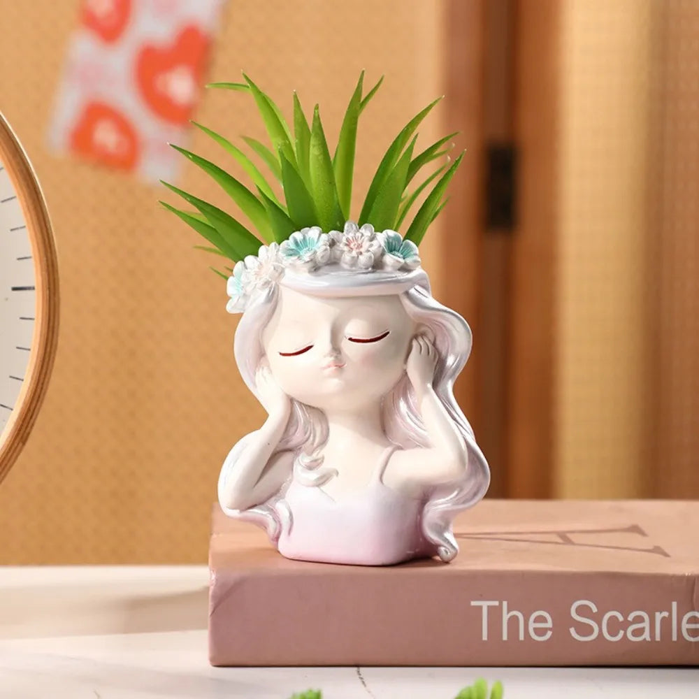 Fairy Head Resin Planter | Cute Succulent & Flower Pot