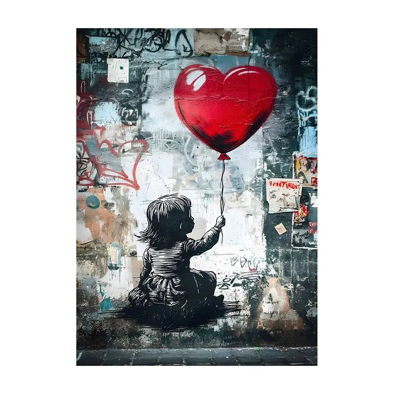 Abstract Graffiti Canvas Wall Art | Colorful Surreal Print