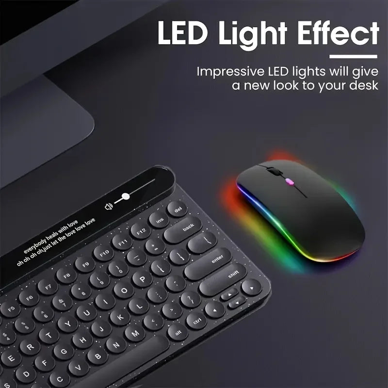Wireless Mouse Slim Bluetooth-compatible 2.4G Computer Mice Portable Rechargeable Cordless Mouse for iPad Laptop Desktop Peaceful Pleasures Health and Wellness