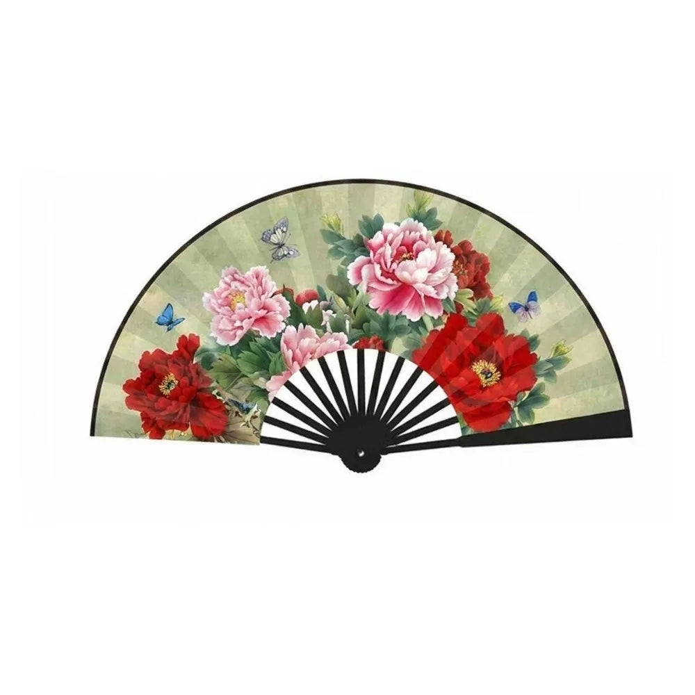 Chinese Silk Folding Hand Fan – Handmade Flower Dance Fan Gift