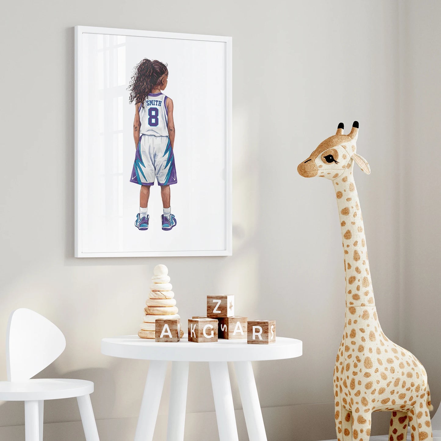 Personalized Basketball Player Canvas Wall Art – 3-Piece Set
