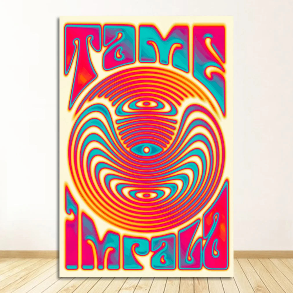 And Prints Rock Music Band Tour Art Canvas Painting Wall Pictures For Living Room Home Decor New Tame Impala Psychedelic Poster Peaceful Pleasures Health and Wellness 2714-11 50x70cm Unframed