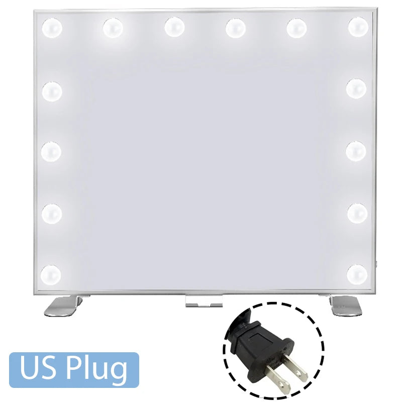 Hollywood LED Makeup Mirror 24x20" | 14 Dimmable Bulbs + 10X Mag