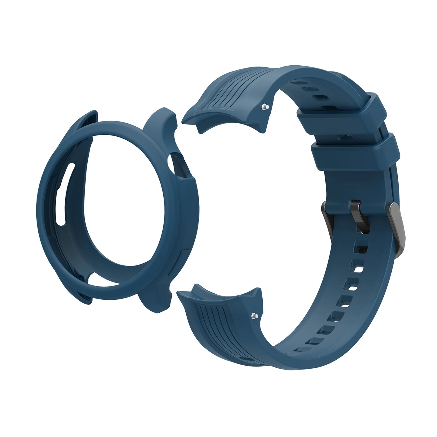 Silicone Band & Case for Amazfit Balance – 22mm Strap Peaceful Pleasures Health and Wellness Cyan Blue Case Strap