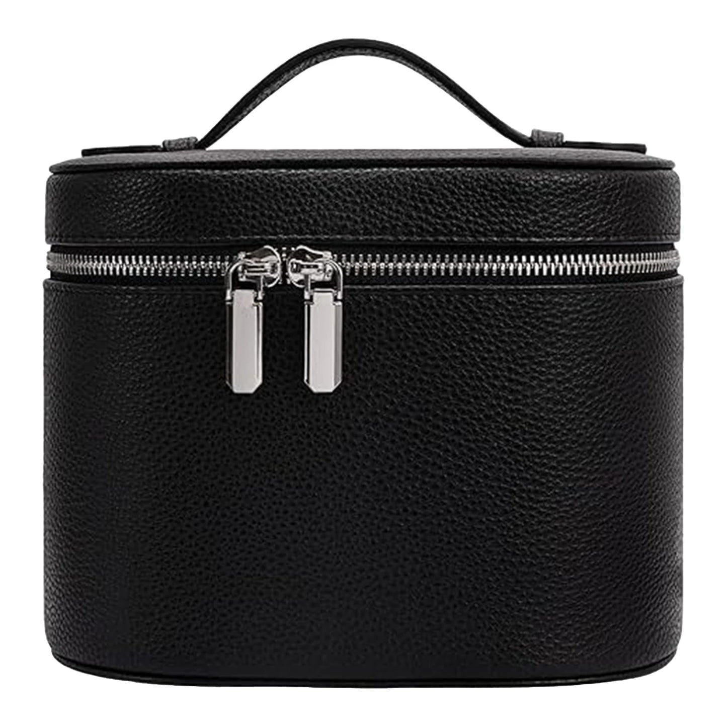 PU Leather Large Capacity Detachable Makeup Bag Travel Cosmetic Organizer Handbag For Women Peaceful Pleasures Health and Wellness black