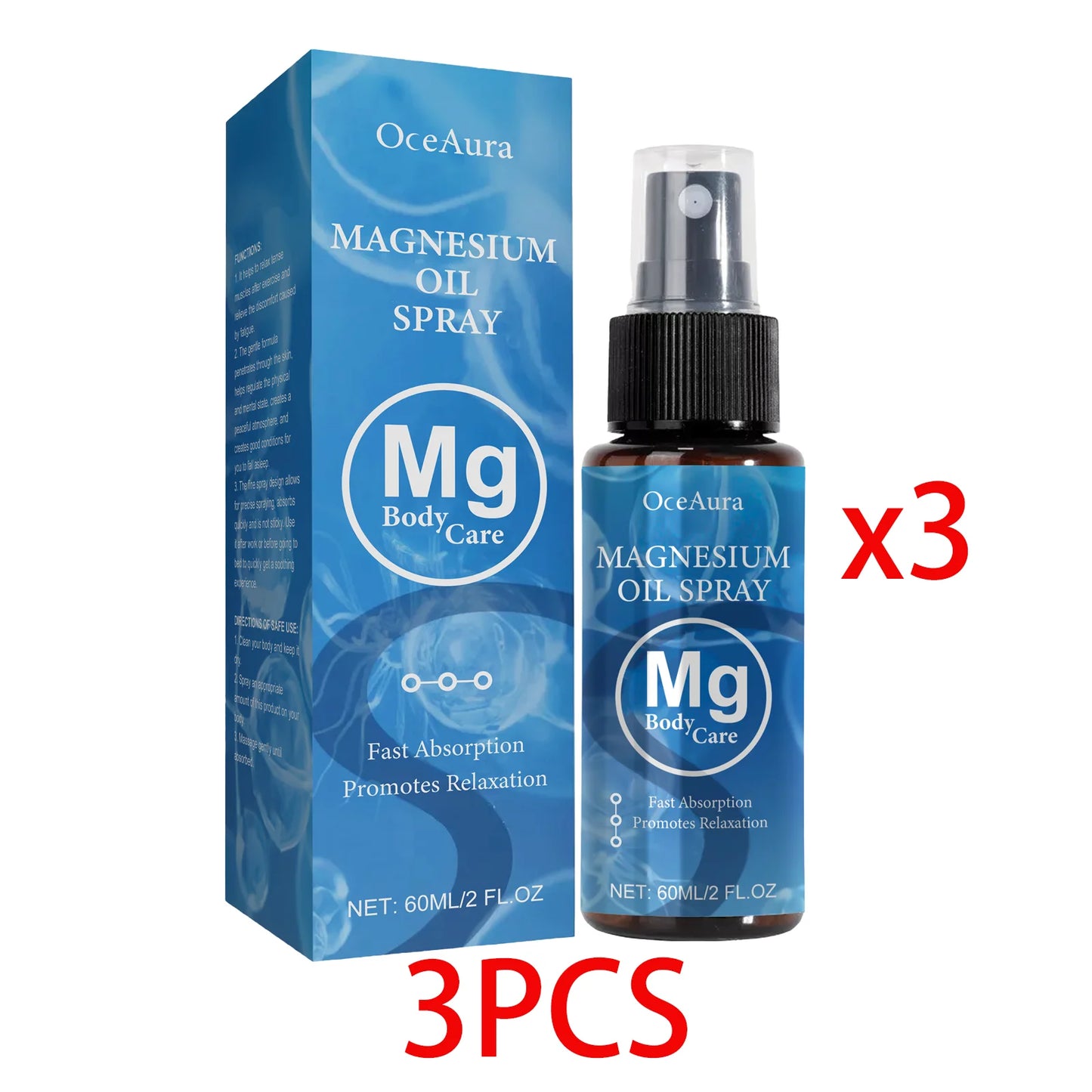 OceAura Magnesium Oil Spray | Sleep, Relaxation & Skin 60ml