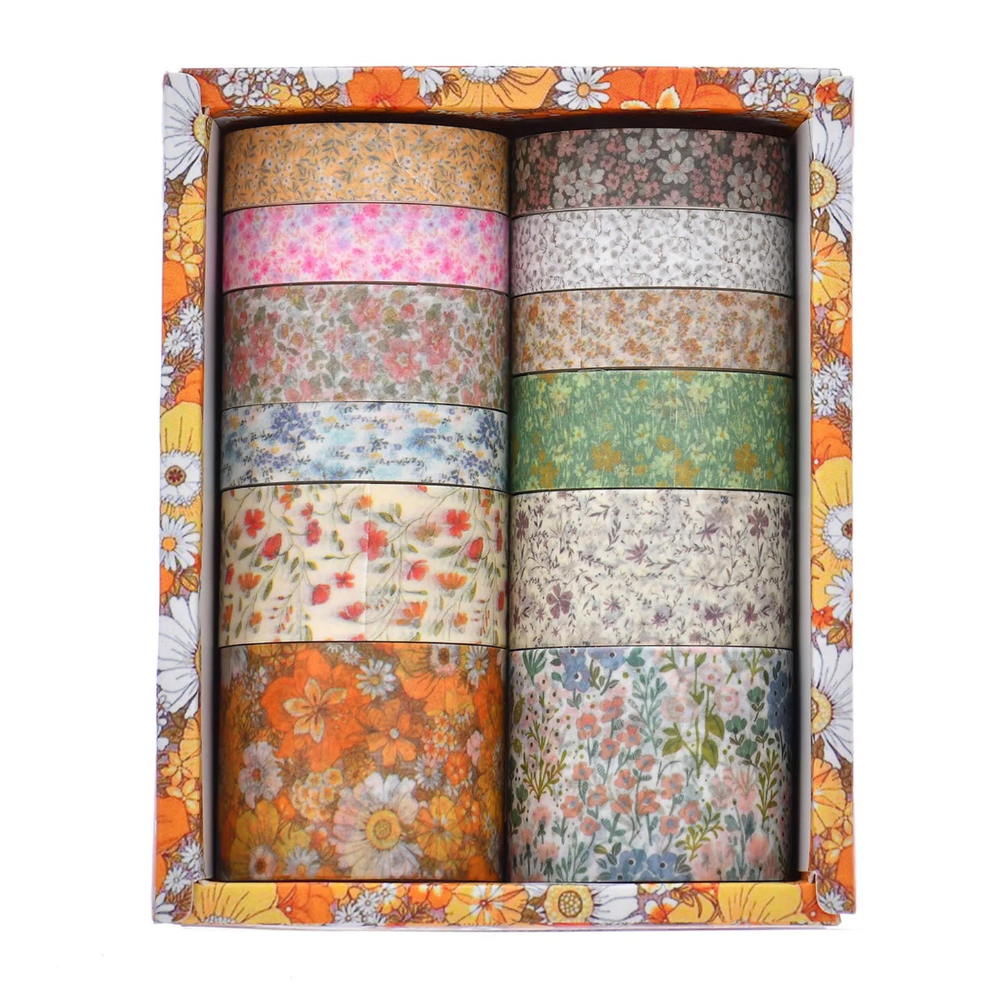12 Rolls Washi Floral Plant Tape Set DIY Colored Decorative Masking Tape Notebook Journaling Craft Present Wrapping Stickers Peaceful Pleasures Health and Wellness B