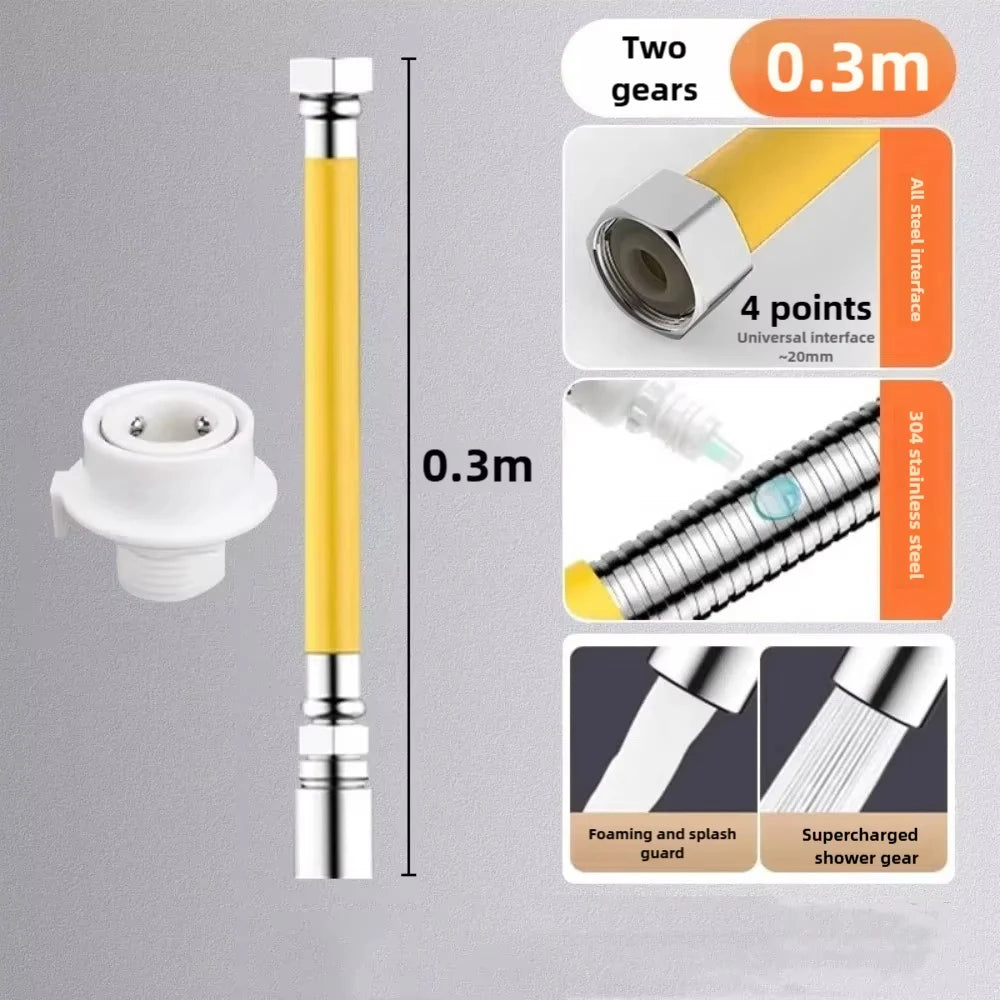 2-Mode Flexible Faucet Extender | Bendable Stainless Steel Hose