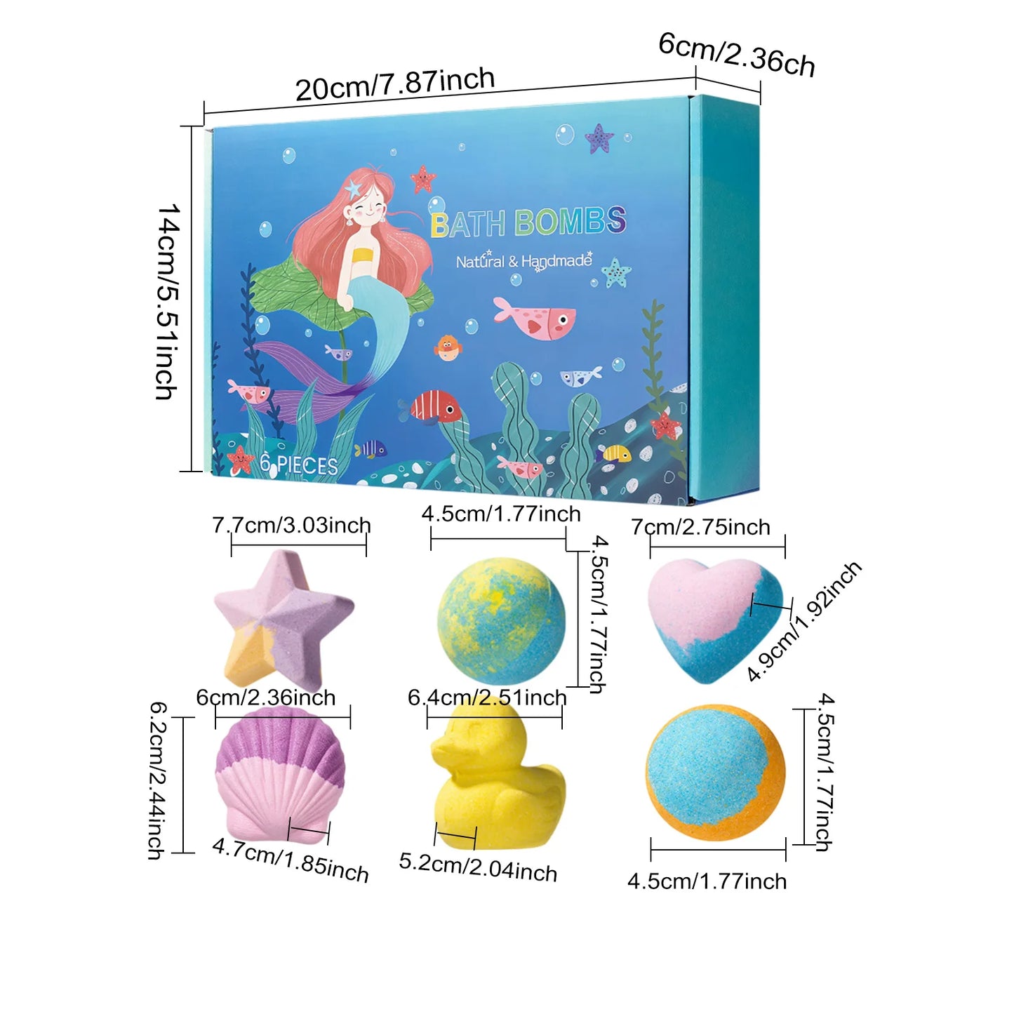 Bath Bombs with Surprise Inside – 6pc Fizzing Gift Set