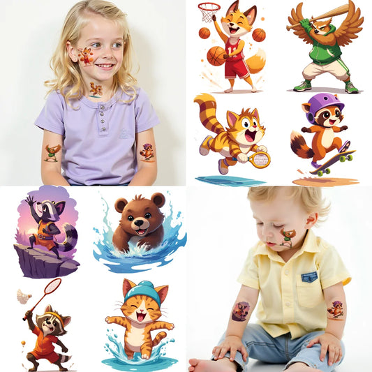 63-Piece Waterproof Temporary Tattoo Stickers – Animal & Anime Temporary Tattoo Stickers Oasis Select