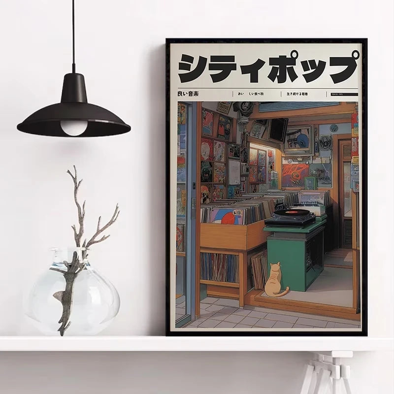 Retro Japanese Y2K Anime 1990s Canvas Wall Art Poster