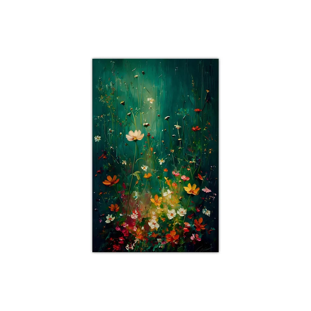 Vintage Wildflowers Canvas Wall Art | Farmhouse Floral Poster