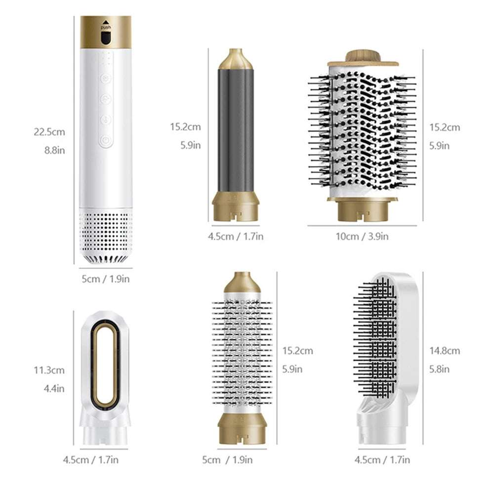 High Speed 110000rpm 6 in 1 Hair Dryer Professional Hair Styler Multi Curling Iron Hair Straightener Hot Air Brush Styling Tools Peaceful Pleasures Health and Wellness